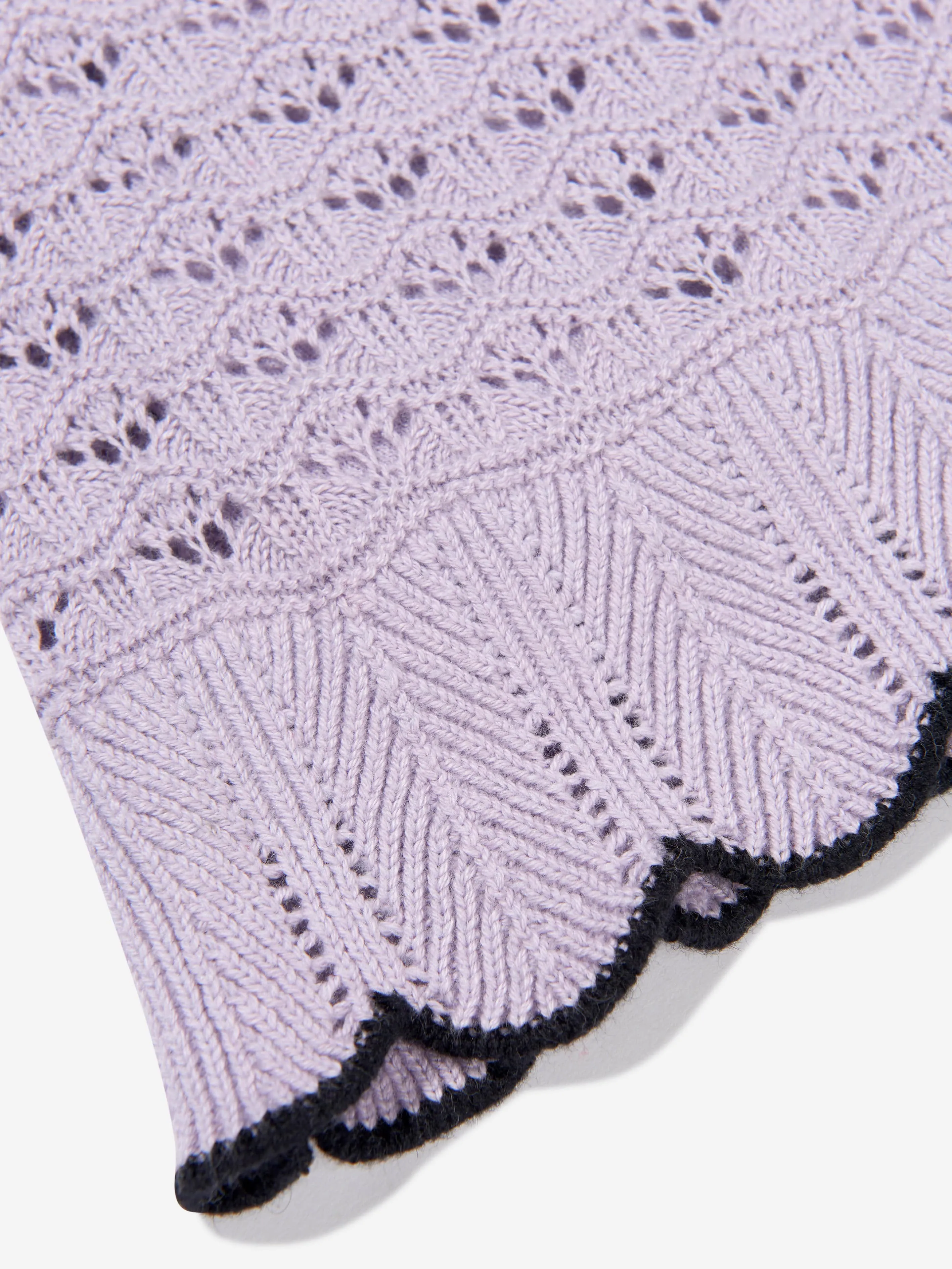 Self Portrait Girls Crochet Knit Mini Skirt in Lilac