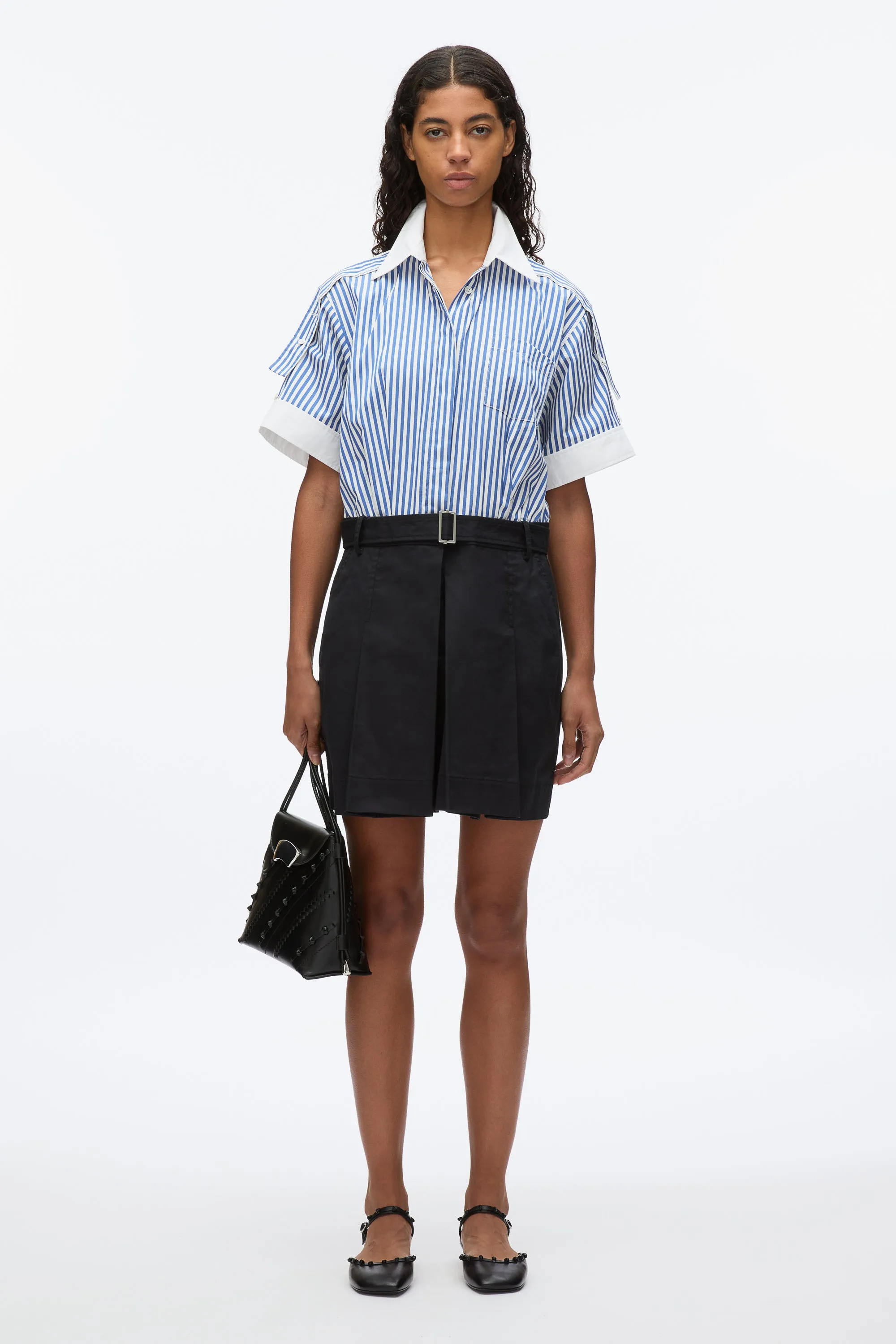 Shirt Combo Dress with Pleated Skirt