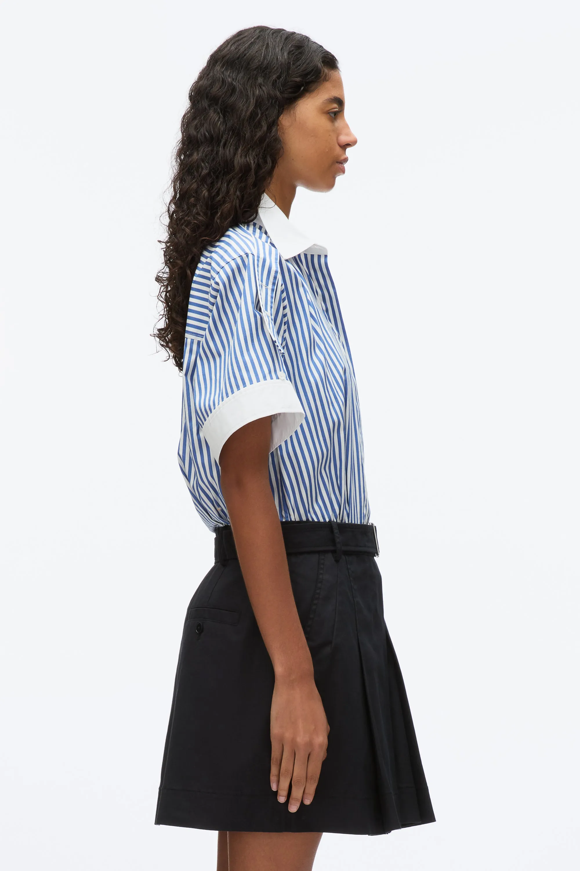 Shirt Combo Dress with Pleated Skirt