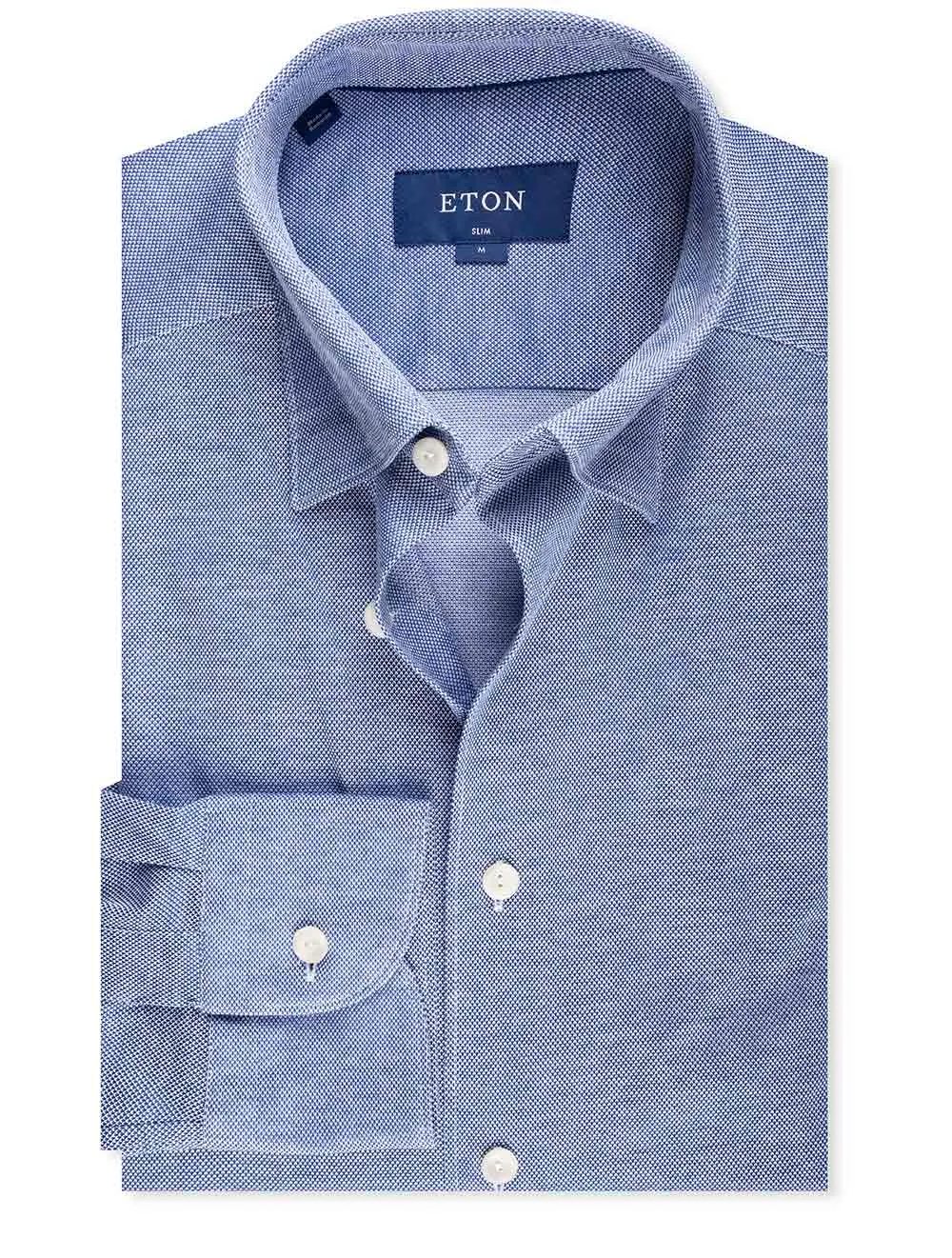 Slim Fit Button Under Jersey Shirt Navy