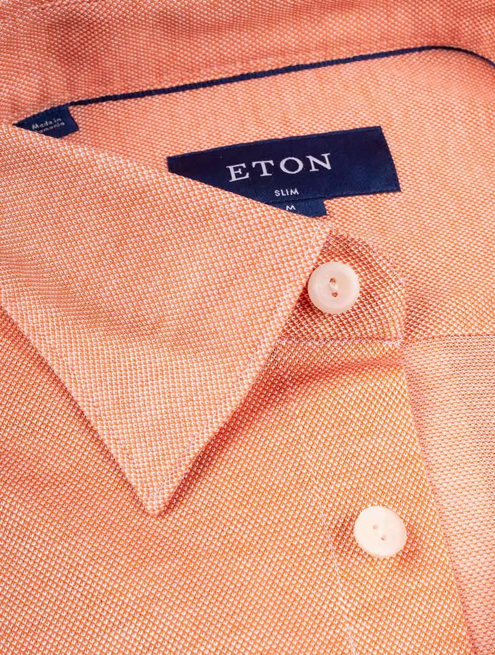 Slim Fit Button Under Jersey Shirt Orange