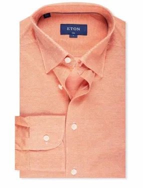 Slim Fit Button Under Jersey Shirt Orange