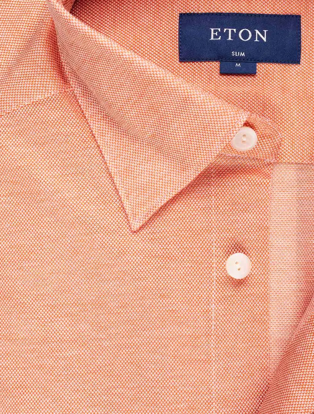 Slim Fit Button Under Jersey Shirt Orange