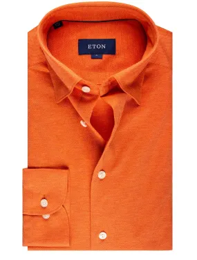 Slim Fit Jersey Casual Shirt Orange