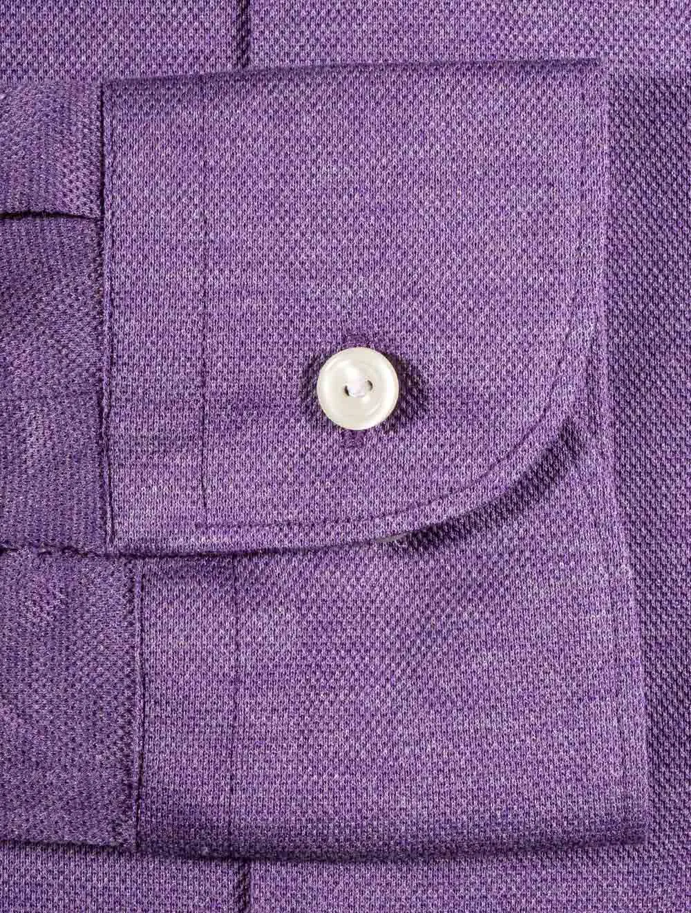 Slim Fit Jersey Pique Shirt Purple