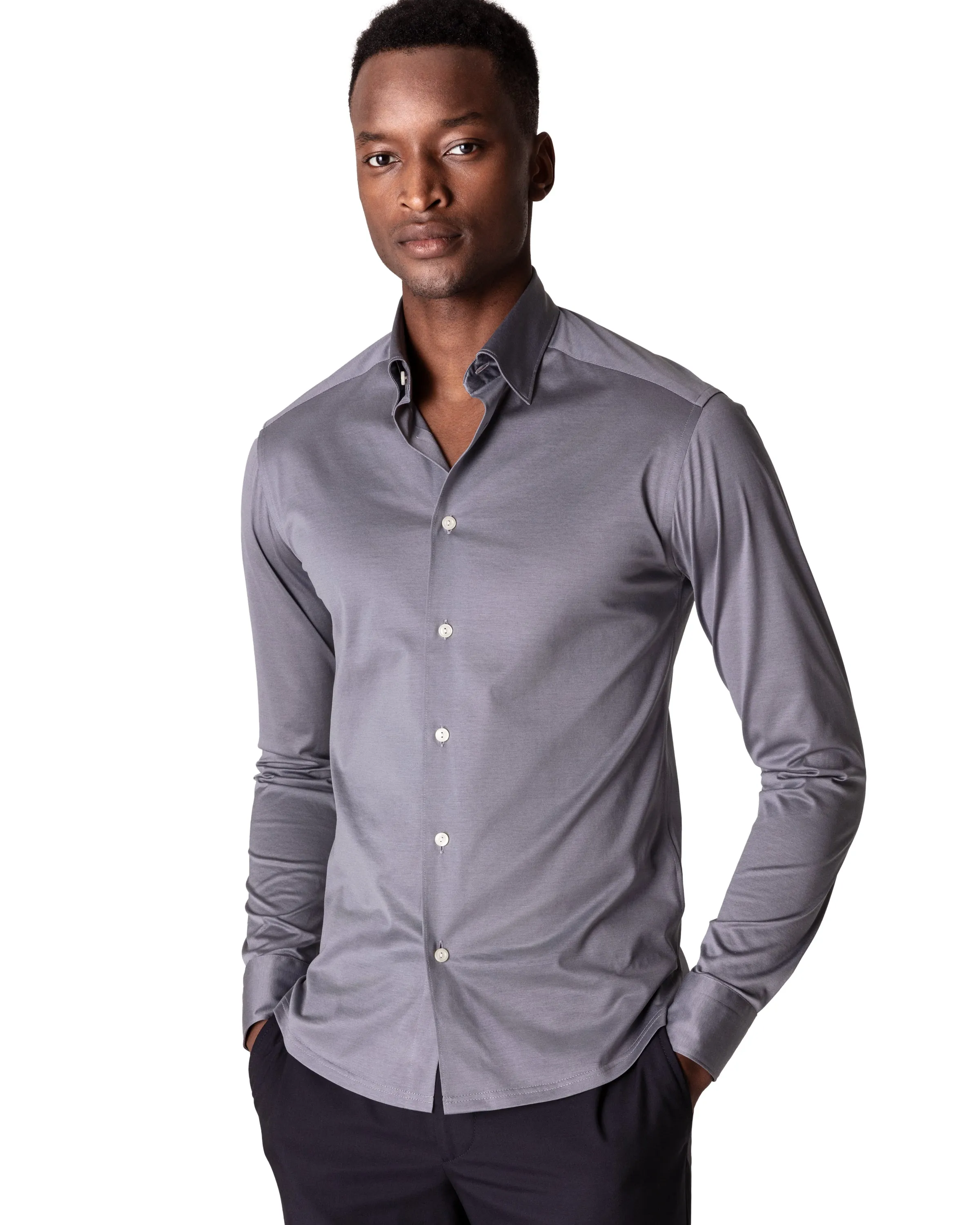 Slim Fit Jersey Shirt Grey