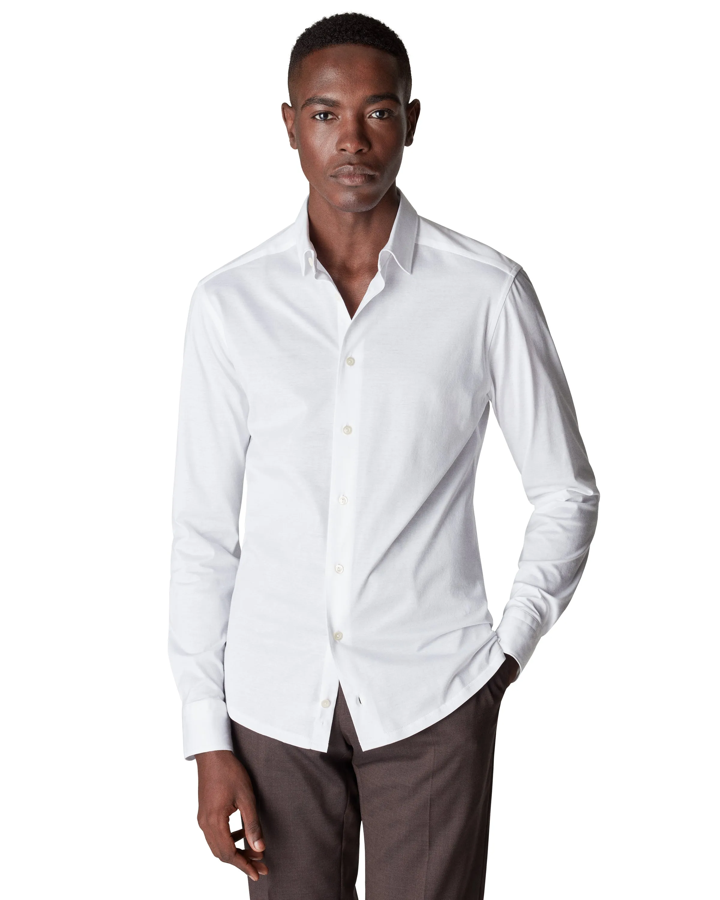 Slim Fit Jersey Shirt White