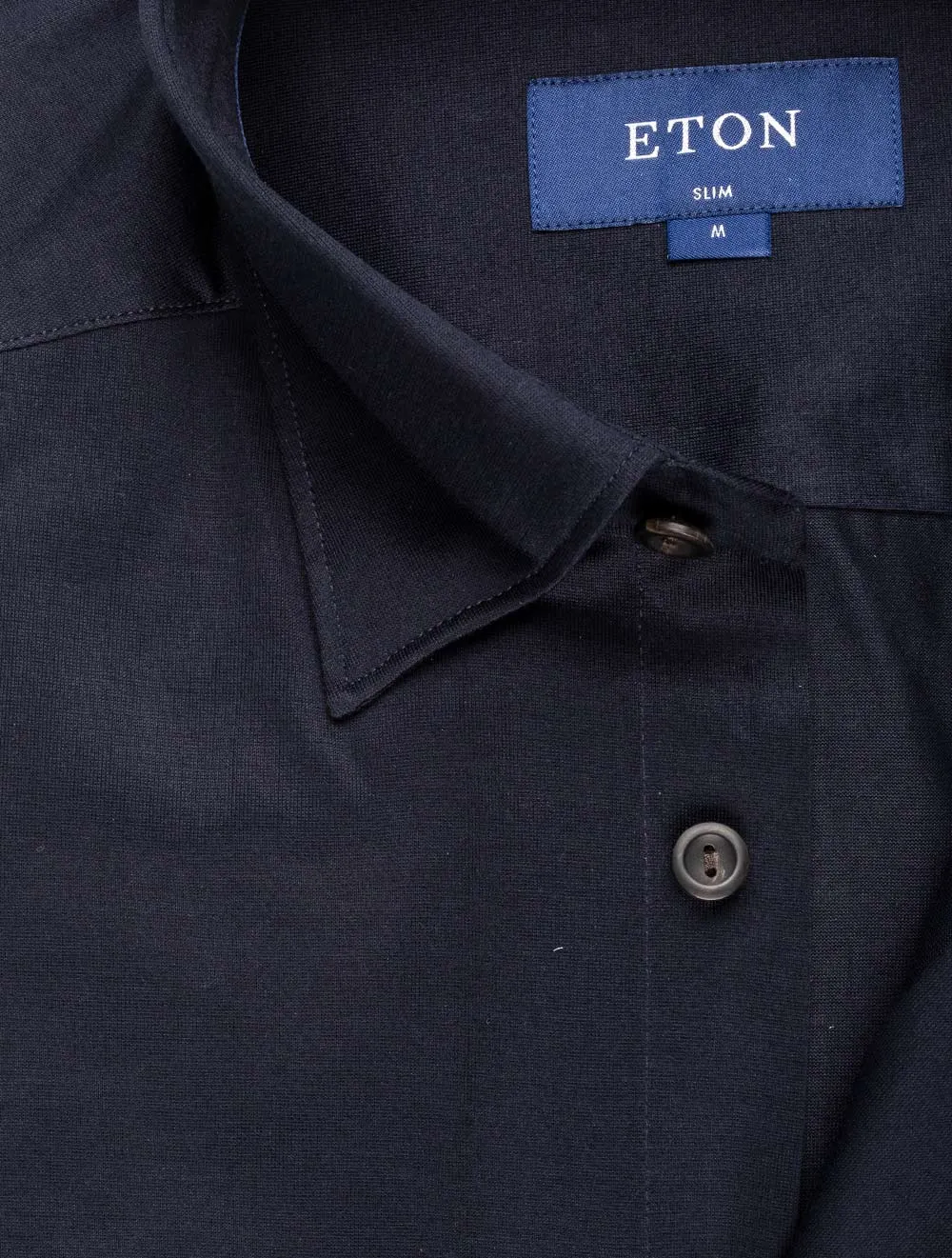 Slim Fit Jersey Stretch Shirt Navy