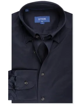 Slim Fit Jersey Stretch Shirt Navy