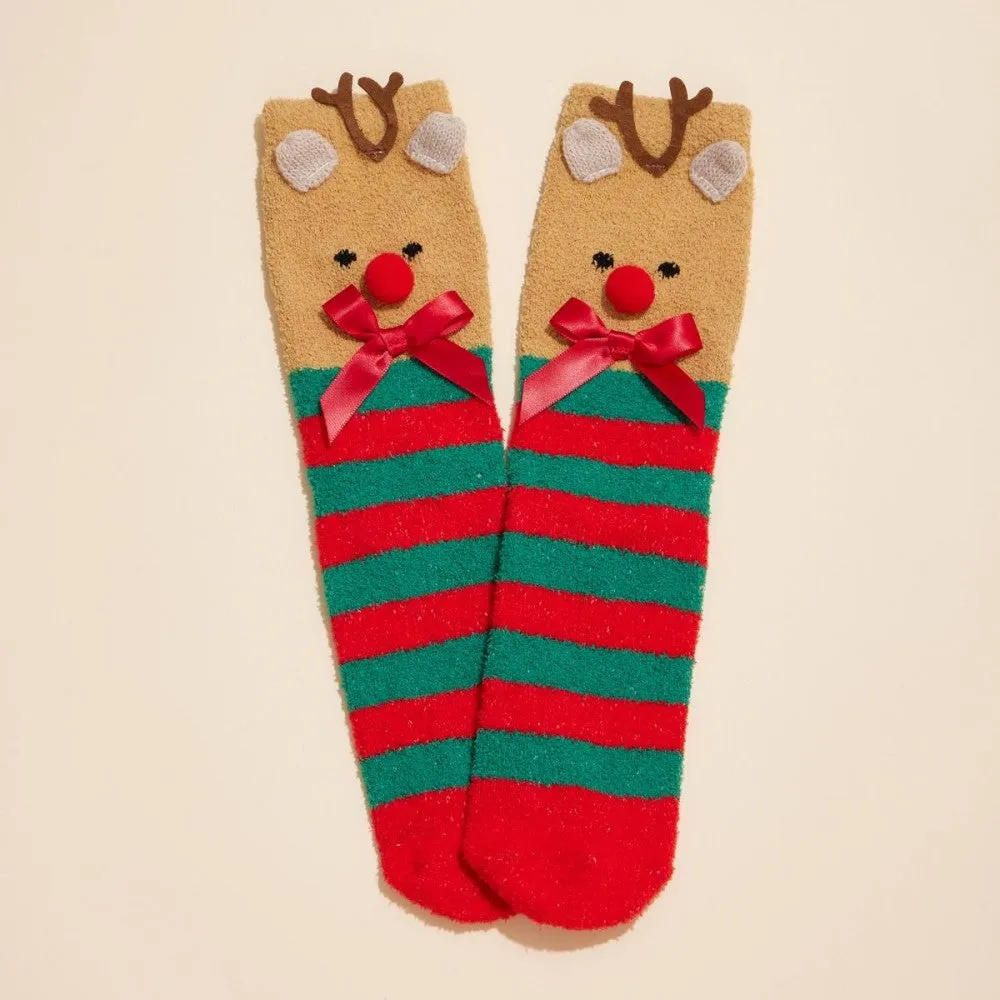 Soft Knit Christmas Socks Gift Set of 4 - Classic Christmas