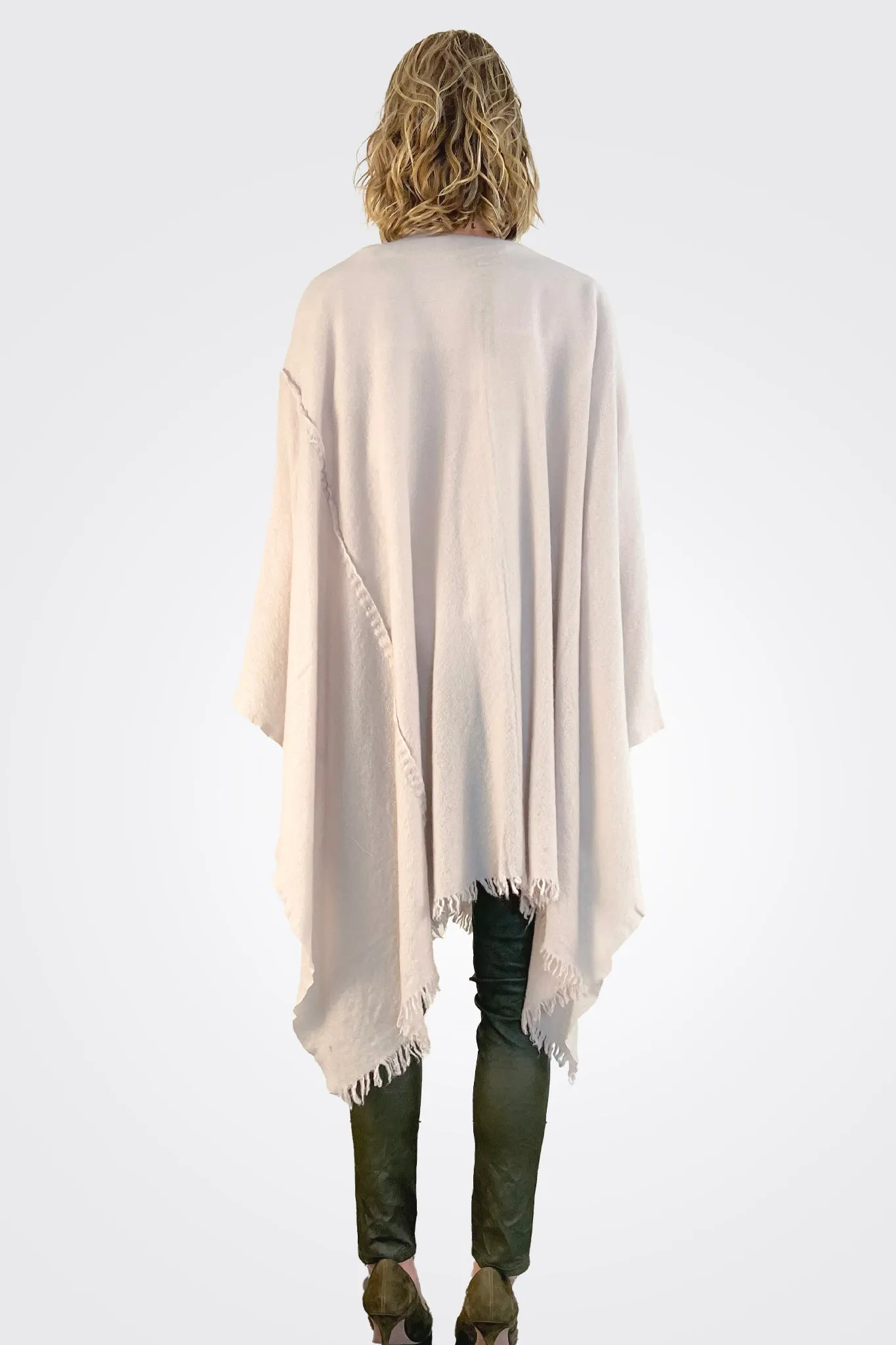 Stitch Detailed Poncho - Desert