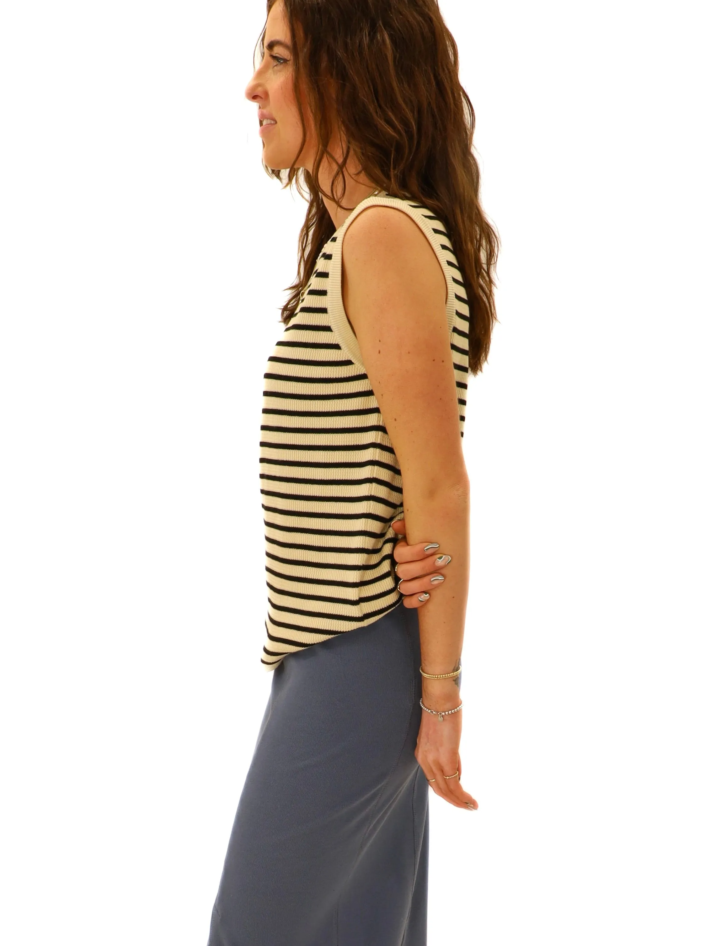 Stripes N' Sleeveless Tank Top