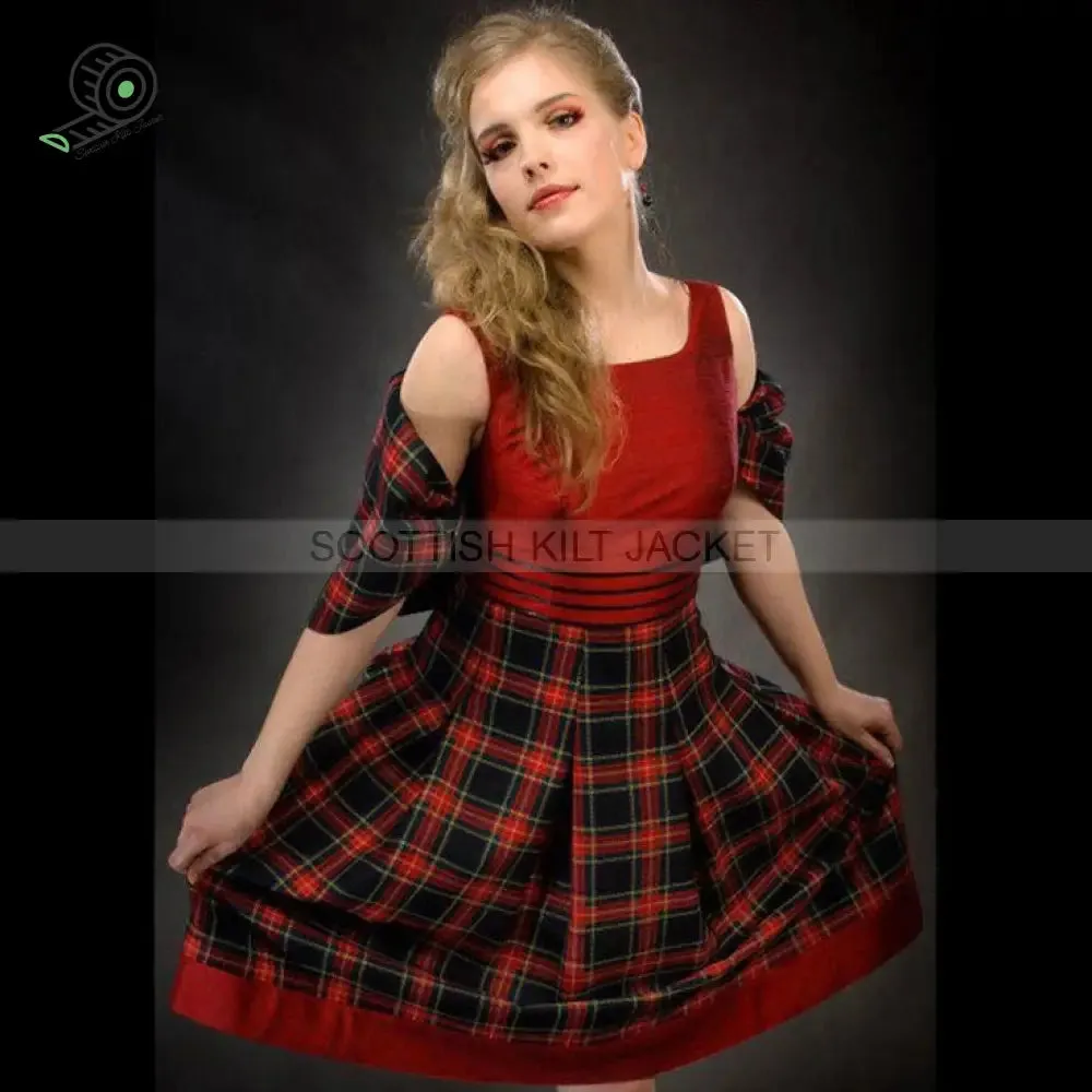 Tartan Dress Silk by Hyacintha