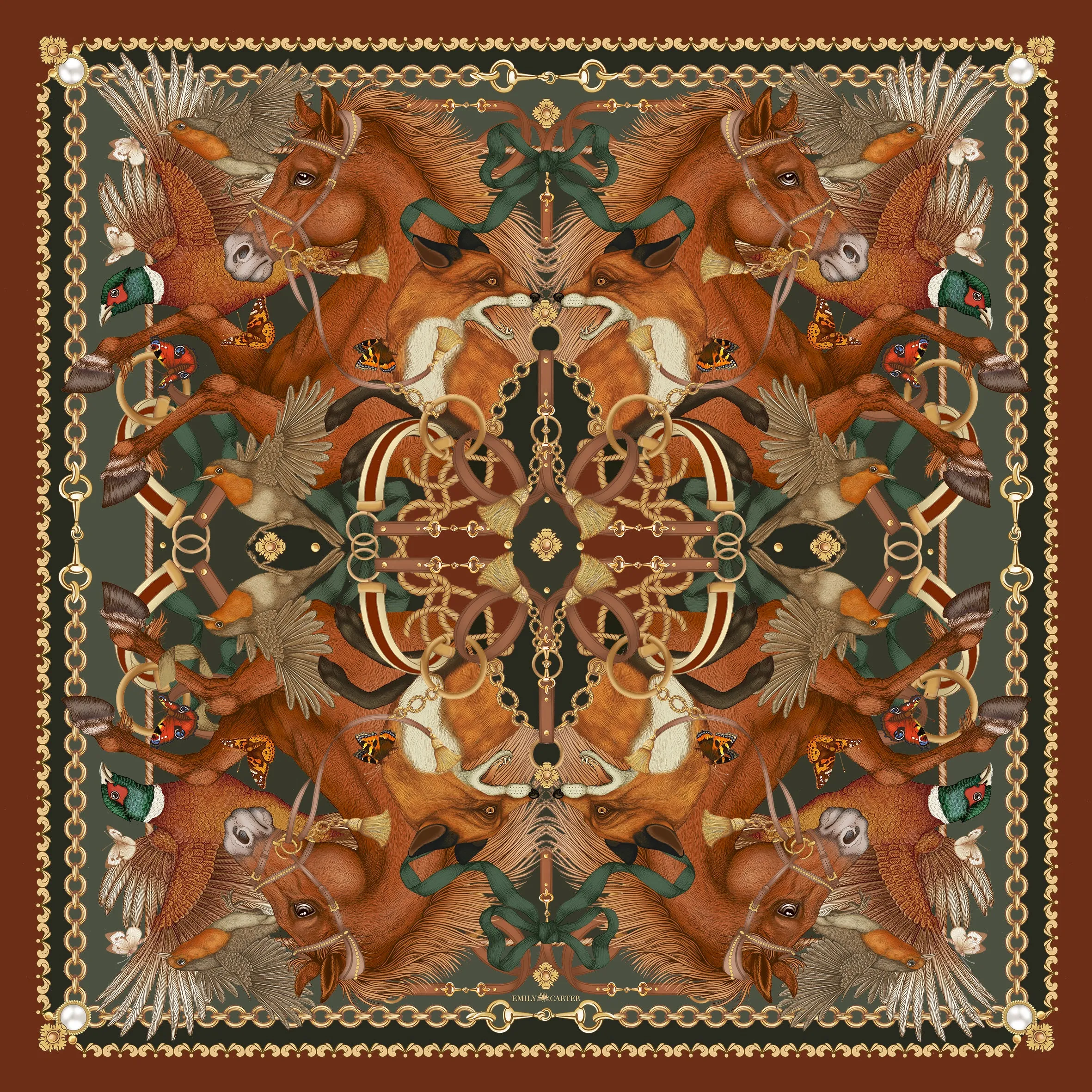 The Equestrian Silk Scarf | 90x90cm