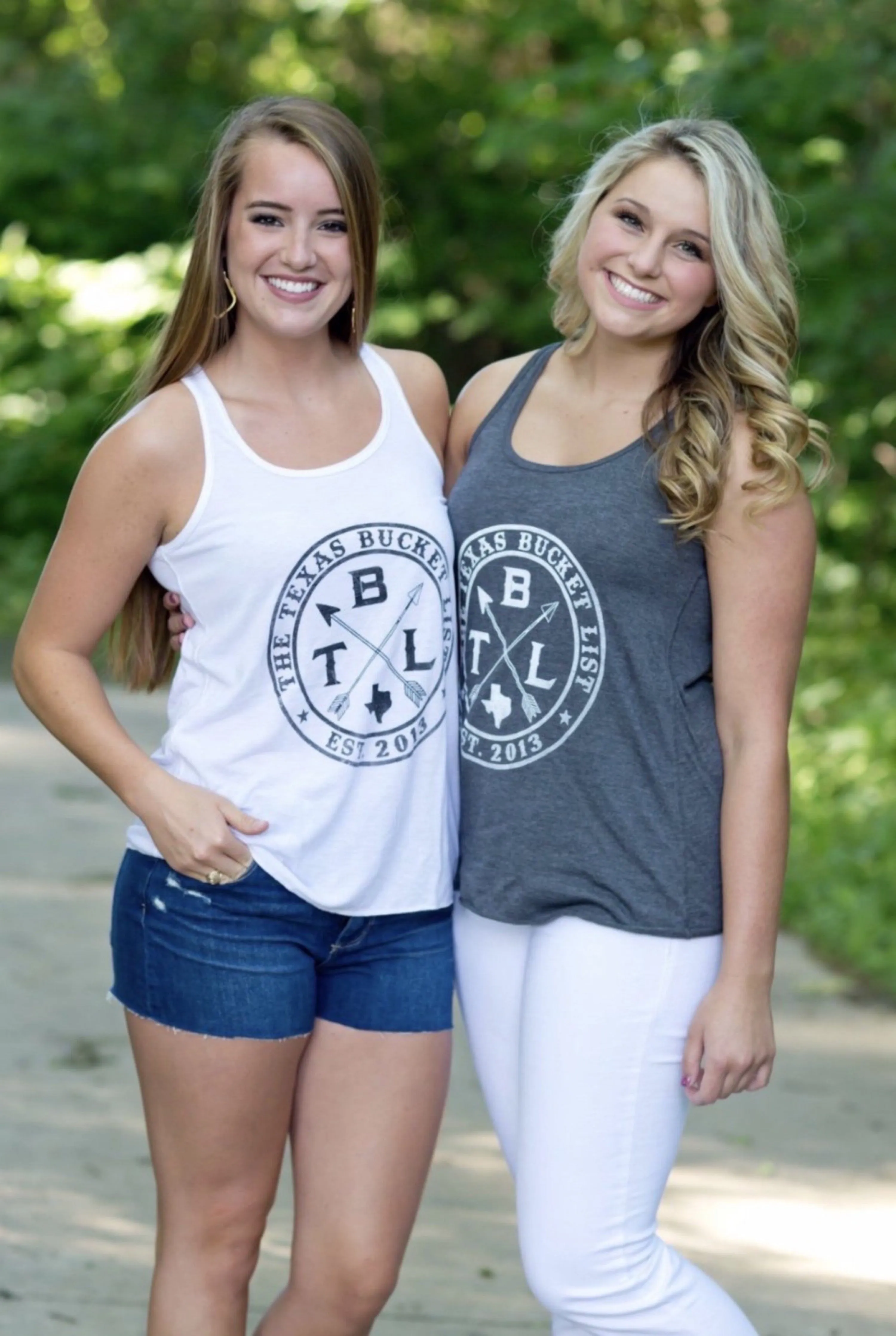 The Texas Bucket List Ladies Tank - White