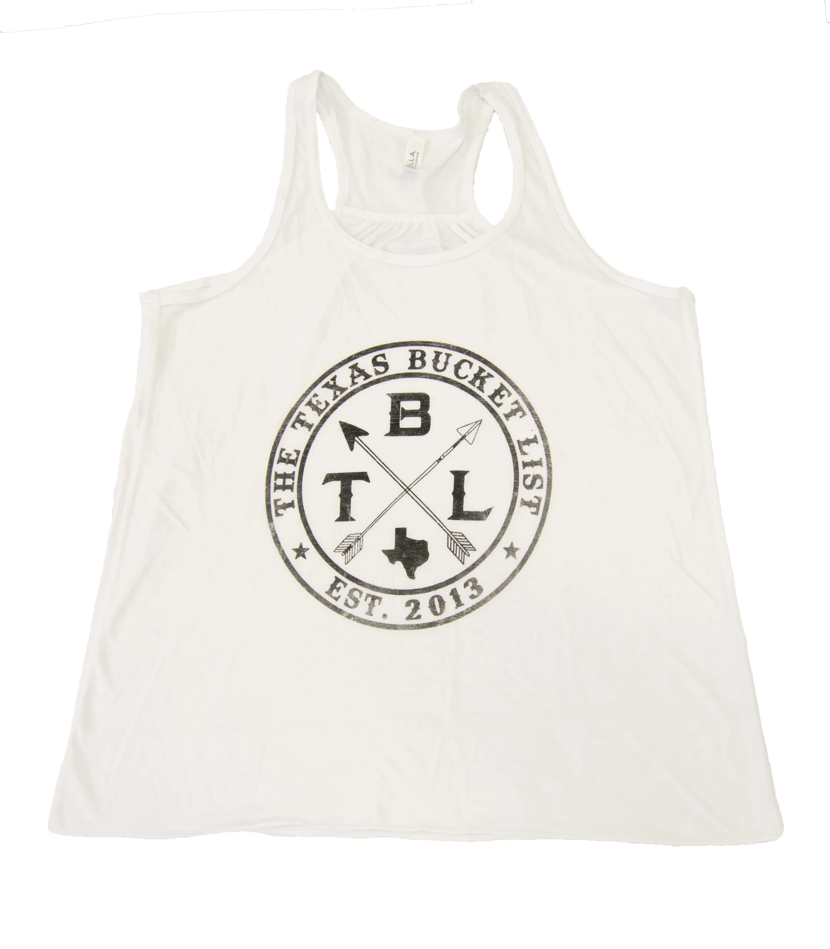 The Texas Bucket List Ladies Tank - White