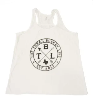 The Texas Bucket List Ladies Tank - White