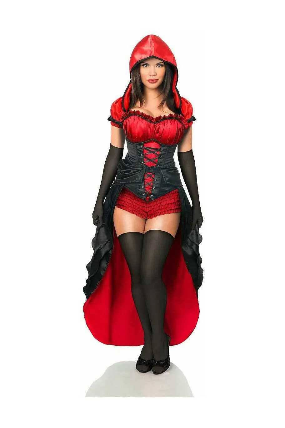 Top Drawer 5 PC Red Hot Riding Hood Corset Costume