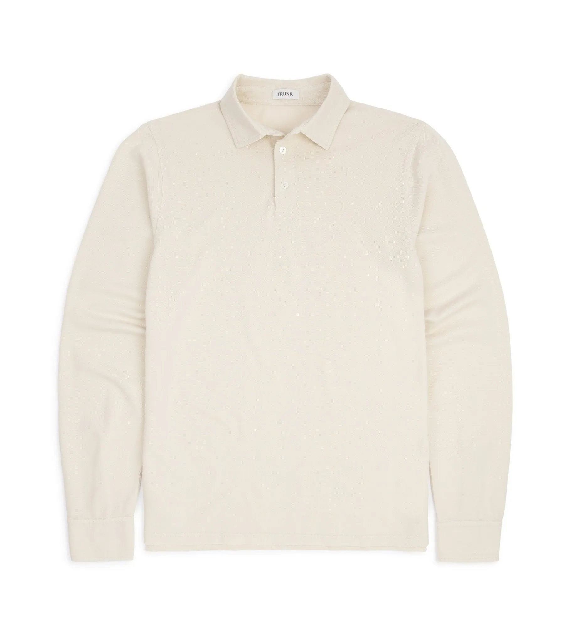 Trunk Moxon Long Sleeve Polo Shirt: Cream