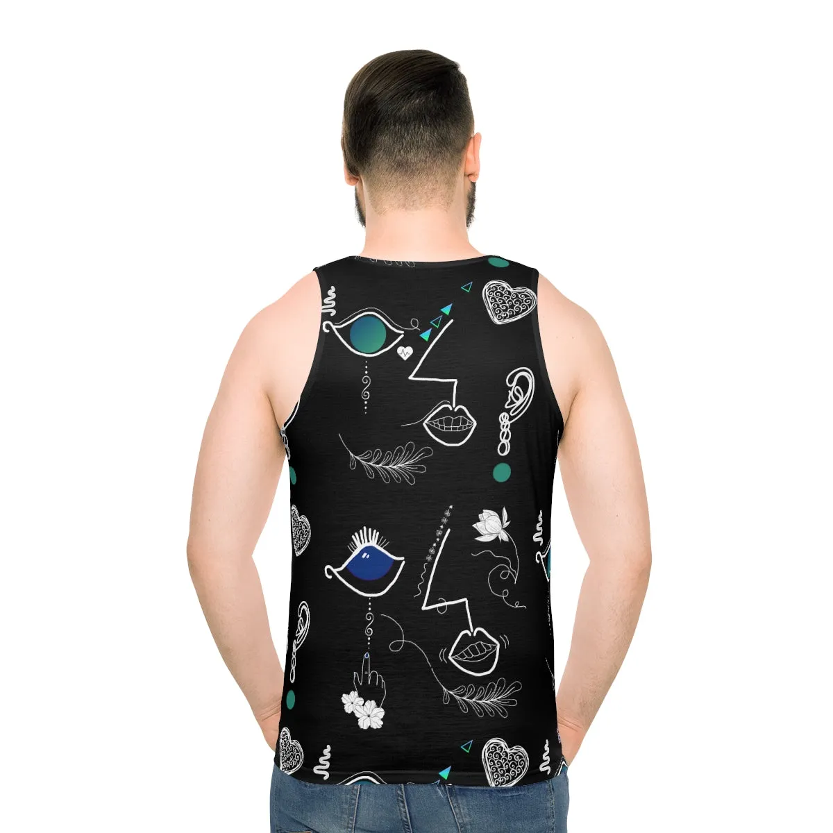 Unisex Tank Top (AOP) FACE DOODLES 4 U