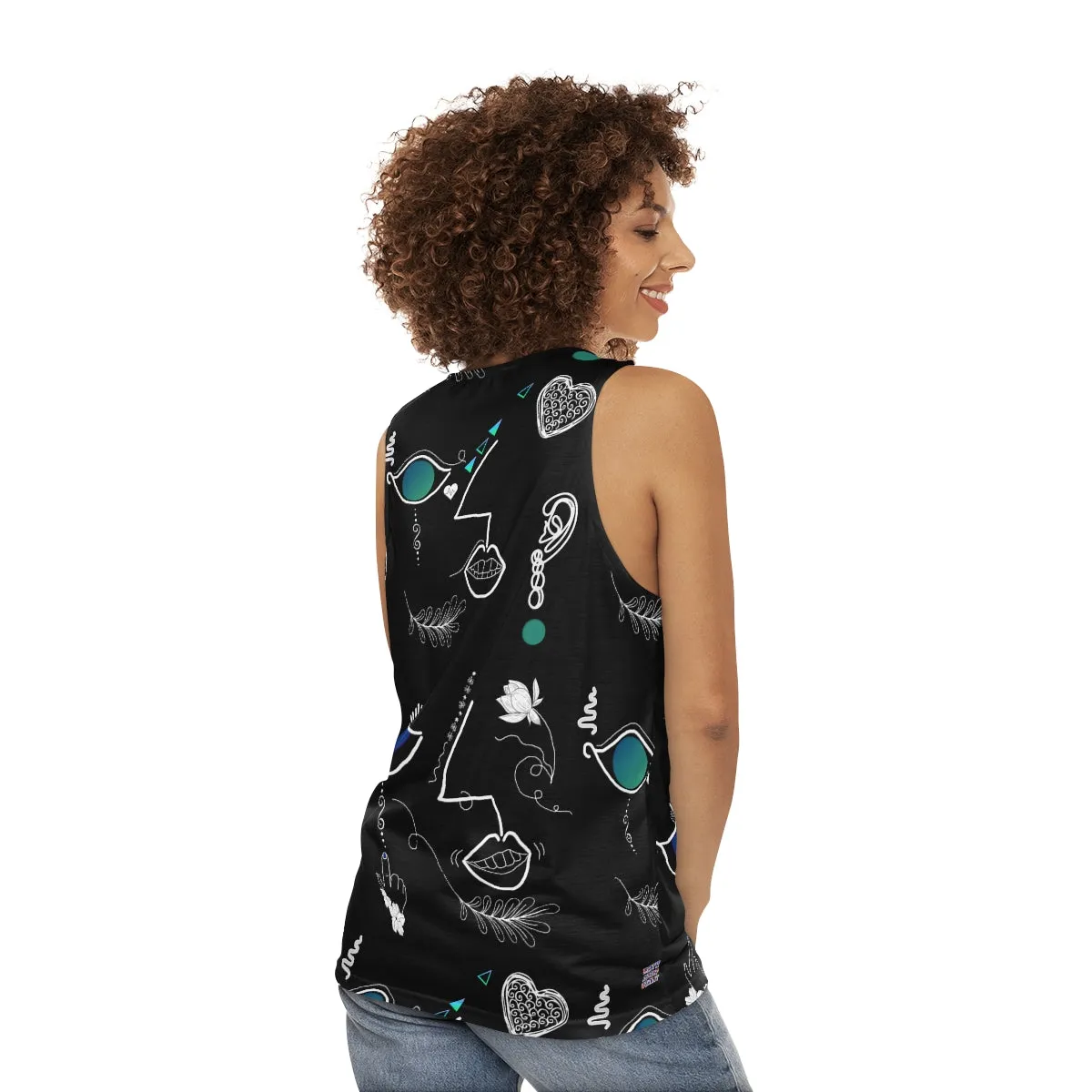 Unisex Tank Top (AOP) FACE DOODLES 4 U