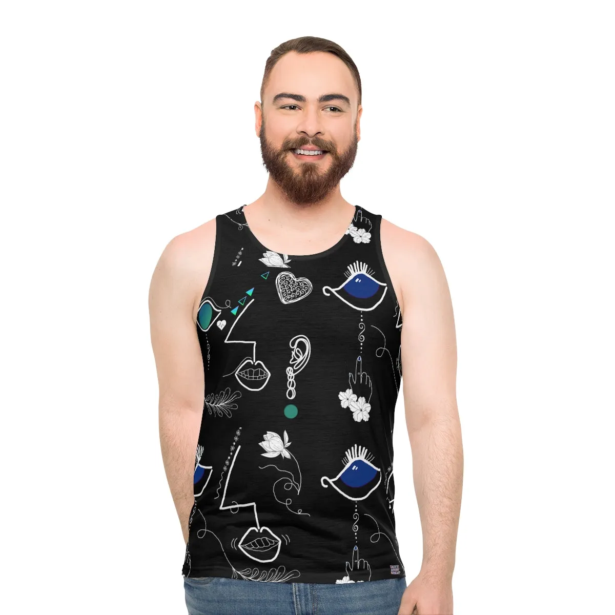 Unisex Tank Top (AOP) FACE DOODLES 4 U