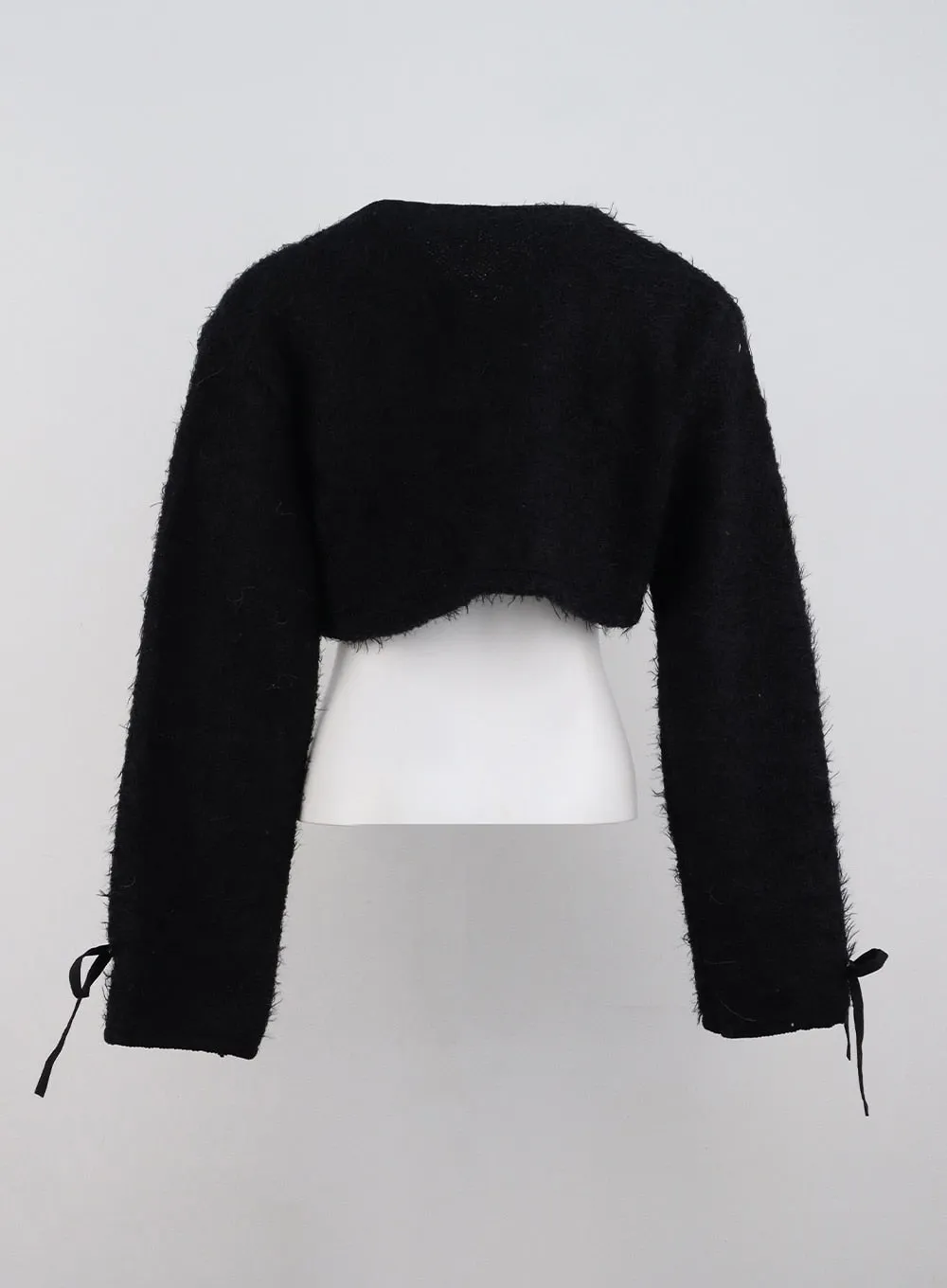 V-Neck Faux Fur Crop Jacket CD301