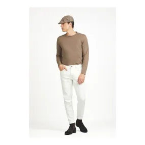 White Slim Fit 5 Pocket Jeans