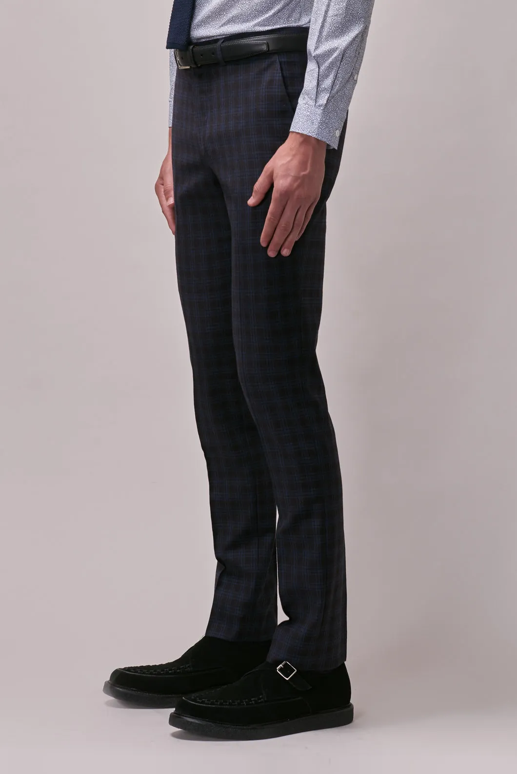 Wine Check Suit Pant