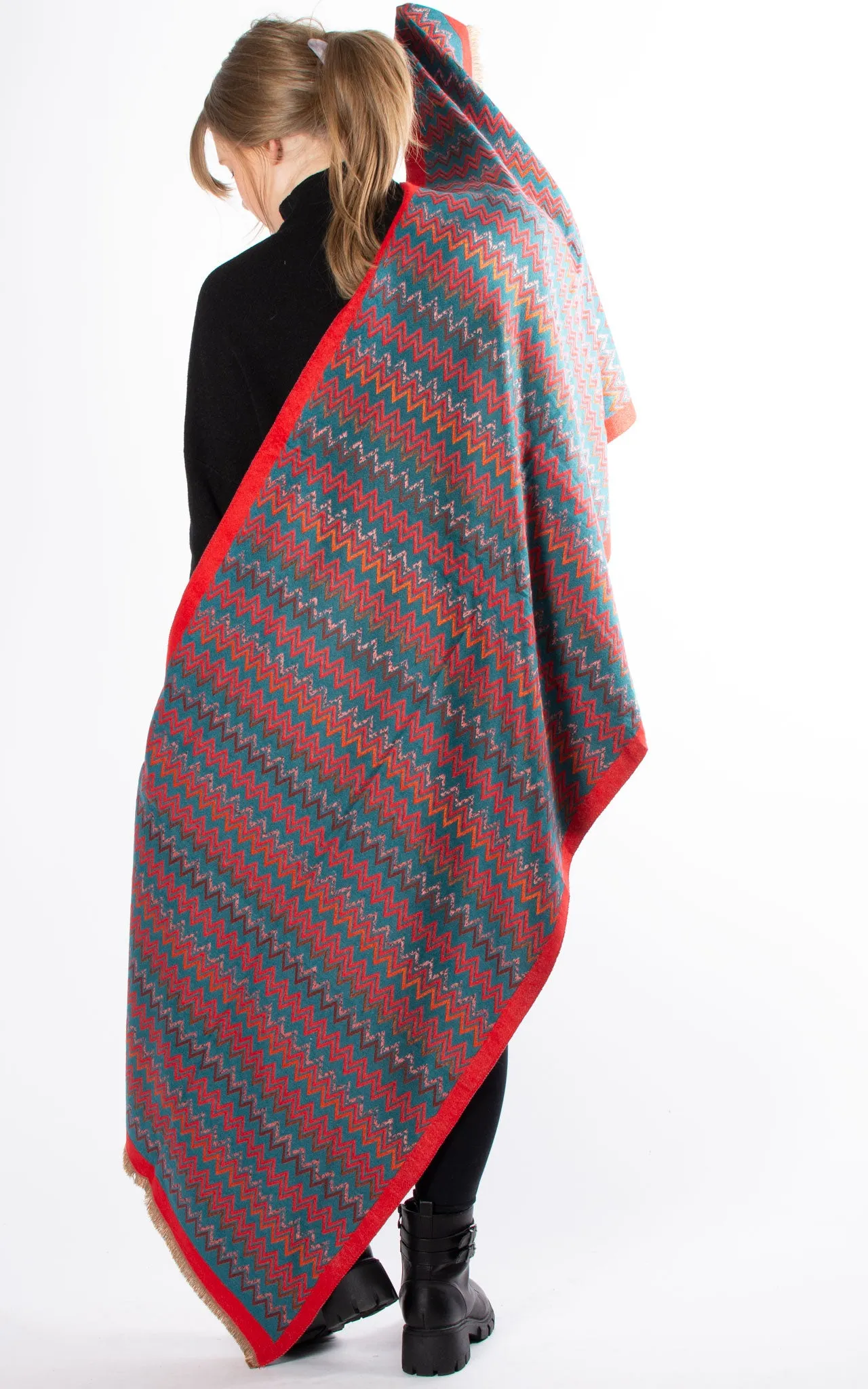 Winter Scarf | Zig Zag | Green & Red