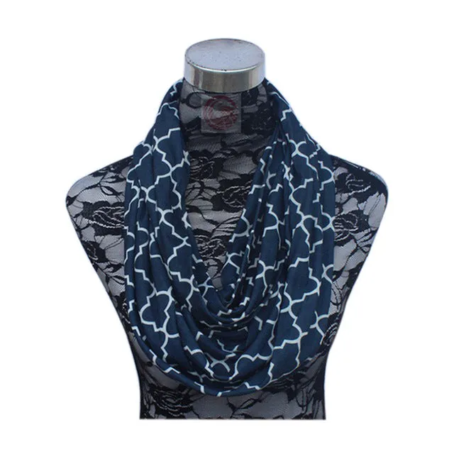 Women Winter Convertible Infinity Scarf with Pocket Loop Zipper