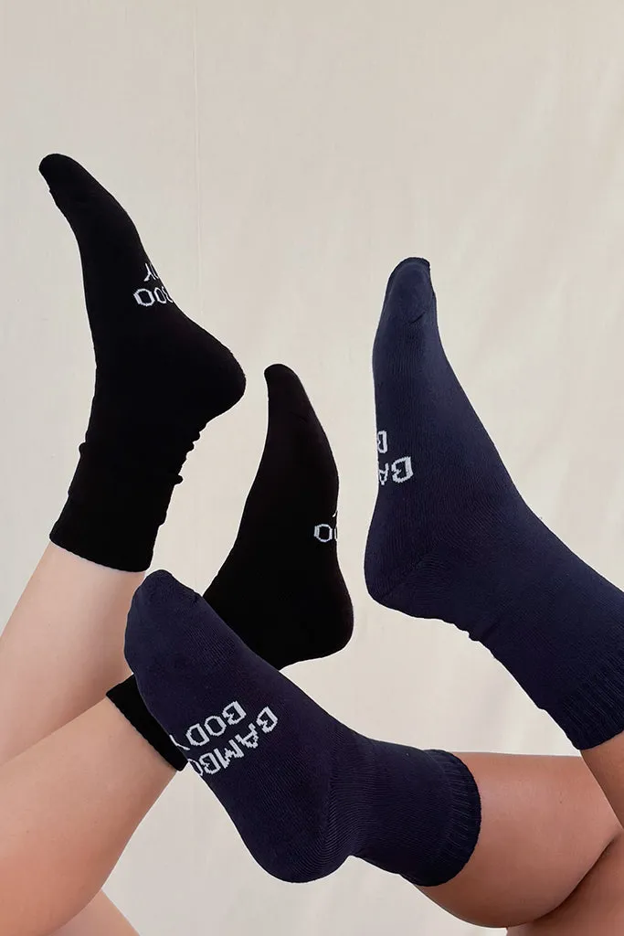 Women's Thick Bamboo Socks 2 Pack - Black