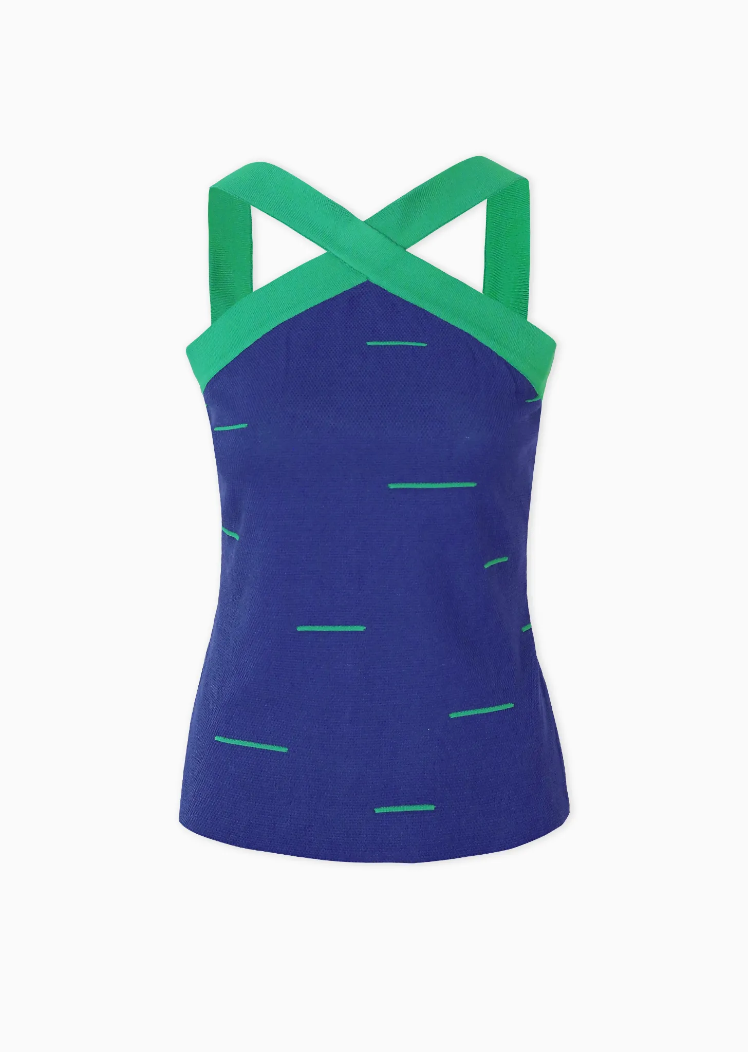 Zelda - Linear Tank Top with Halter Neckline