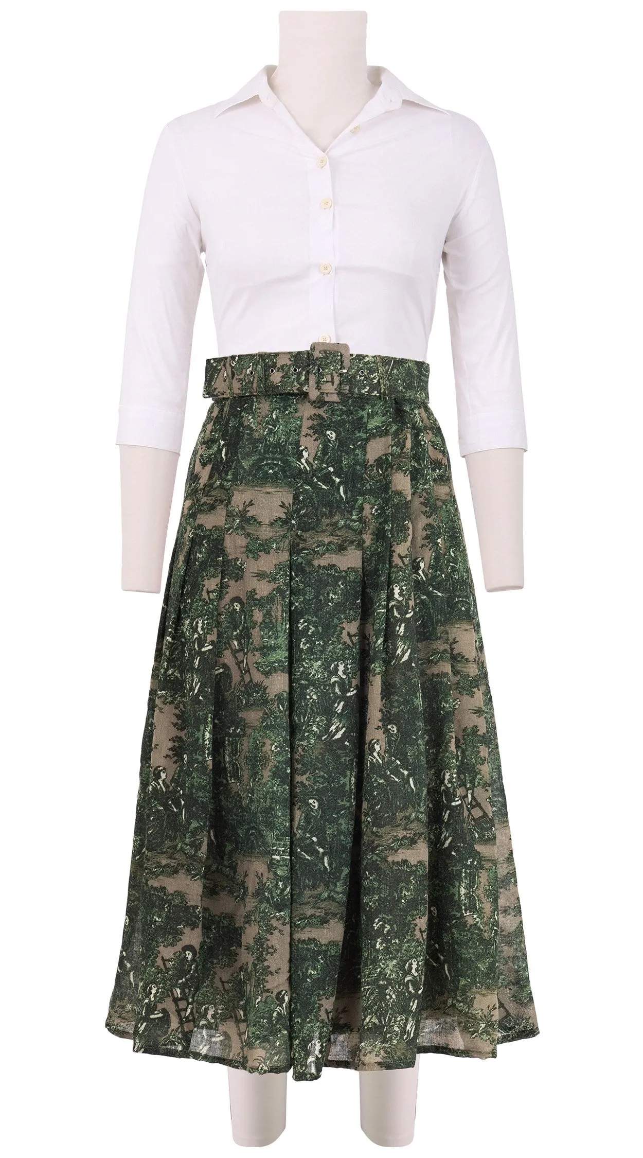 Zeller Skirt Midi Length Wool Musola (Antilles Toile Ground)